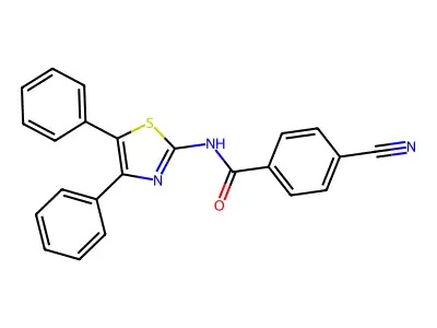 4-cyano-N-(4,5-diphenyl-1,3-thiazol-2-yl)benzamide structure