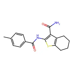 2-(4-Methylbenzamido)-4,5,6,7-tetrahydrobenzo[b]thiophene-3-carboxamide structure