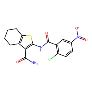 2-(2-Chloro-5-nitrobenzamido)-4,5,6,7-tetrahydrobenzo[b]thiophene-3-carboxamide structure