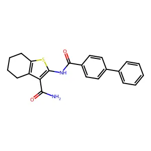 2-[(4-Phenylbenzoyl)amino]-4,5,6,7-tetrahydro-1-benzothiophene-3-carboxamide structure
