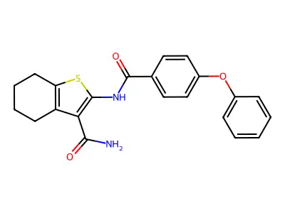 2-(4-Phenoxybenzamido)-4,5,6,7-tetrahydrobenzo[b]thiophene-3-carboxamide structure