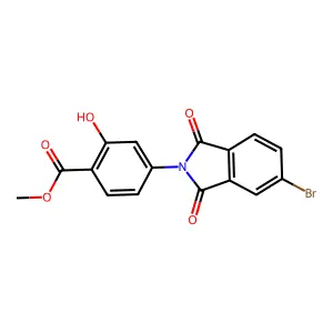 methyl 4-(5-bromo-1,3-dioxo-1,3-dihydro-2H-isoindol-2-yl)-2-hydroxybenzoate structure