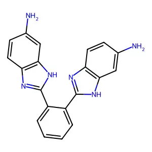 2-[2-(6-amino-1H-benzimidazol-2-yl)phenyl]-3H-benzimidazol-5-amine structure