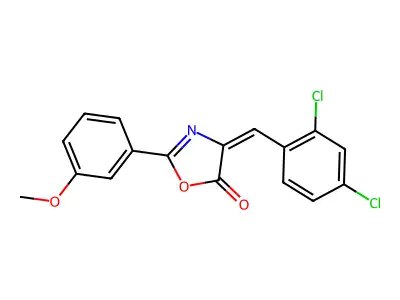 4-(2,4-dichlorobenzylidene)-2-(3-methoxyphenyl)-1,3-oxazol-5(4H)-one structure