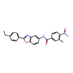 N-[2-(4-ethylphenyl)-1,3-benzoxazol-5-yl]-3-methyl-4-nitrobenzamide structure