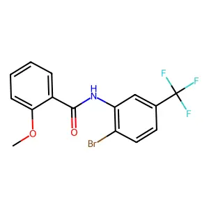 N-[2-bromo-5-(trifluoromethyl)phenyl]-2-methoxybenzamide structure