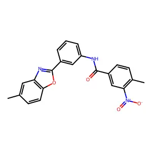 4-Methyl-N-[3-(5-methyl-benzooxazol-2-yl)-phenyl]-3-nitro-benzamide structure
