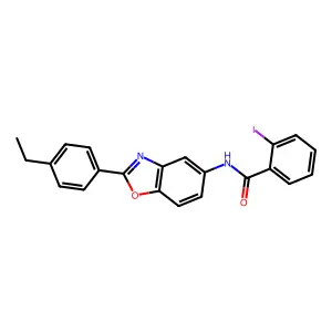 N-[2-(4-ethylphenyl)-1,3-benzoxazol-5-yl]-2-iodobenzamide structure