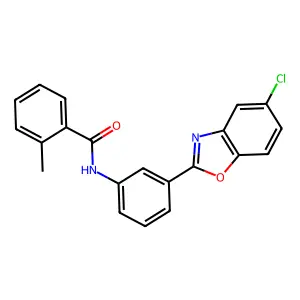 N-[3-(5-chloro-1,3-benzoxazol-2-yl)phenyl]-2-methylbenzamide structure
