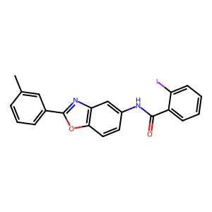 2-iodo-N-[2-(3-methylphenyl)-1,3-benzoxazol-5-yl]benzamide structure