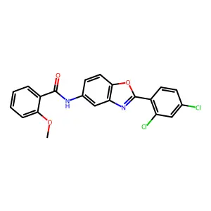 N-[2-(2,4-dichlorophenyl)-1,3-benzoxazol-5-yl]-2-methoxybenzamide structure