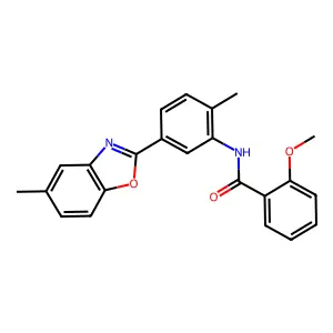 2-methoxy-N-[2-methyl-5-(5-methyl-1,3-benzoxazol-2-yl)phenyl]benzamide structure