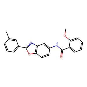 2-methoxy-N-[2-(3-methylphenyl)-1,3-benzoxazol-5-yl]benzamide structure