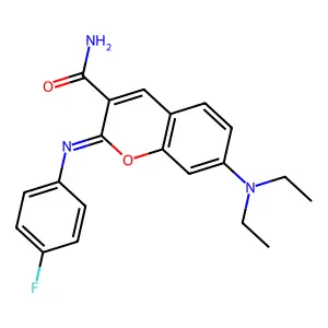 (2Z)-7-(diethylamino)-2-[(4-fluorophenyl)imino]-2H-chromene-3-carboxamide structure