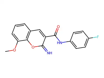 N-(4-fluorophenyl)-2-imino-8-methoxy-2H-chromene-3-carboxamide structure