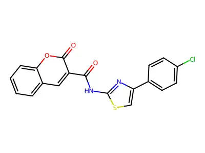 N-(4-(4-chlorophenyl)thiazol-2-yl)-2-oxo-2H-chromene-3-carboxamide structure