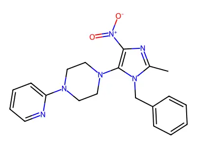1-(3-Benzyl-2-methyl-5-nitroimidazol-4-yl)-4-pyridin-2-ylpiperazine structure