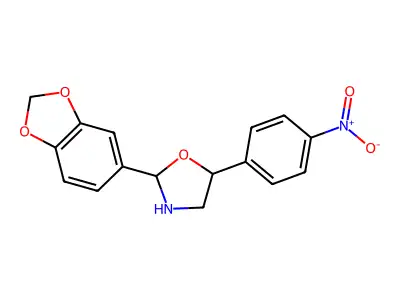 2-(1,3-Benzodioxol-5-yl)-5-(4-nitrophenyl)-1,3-oxazolidine structure
