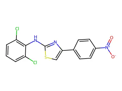N-(2,6-dichlorophenyl)-4-(4-nitrophenyl)-1,3-thiazol-2-amine structure