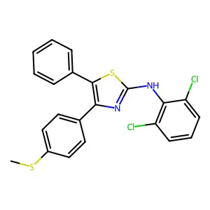 N-(2,6-dichlorophenyl)-4-[4-(methylsulfanyl)phenyl]-5-phenyl-1,3-thiazol-2-amine structure
