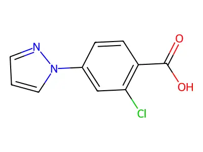 2-Chloro-4-(1H-pyrazol-1-yl)benzoic acid structure