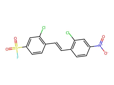 3-Chloro-4-[2-(2-chloro-4-nitrophenyl)ethenyl]benzenesulfonyl fluoride structure