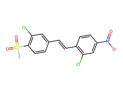 2-Chloro-4-[2-(2-chloro-4-nitrophenyl)ethenyl]benzenesulfonyl fluoride structure