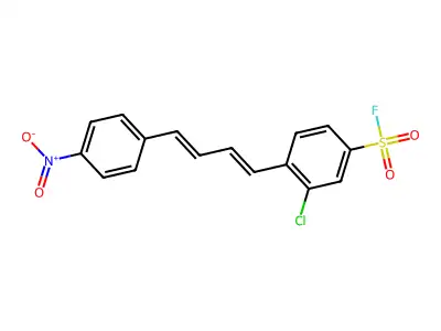 3-Chloro-4-[4-(4-nitrophenyl)buta-1,3-dienyl]benzenesulfonyl fluoride structure