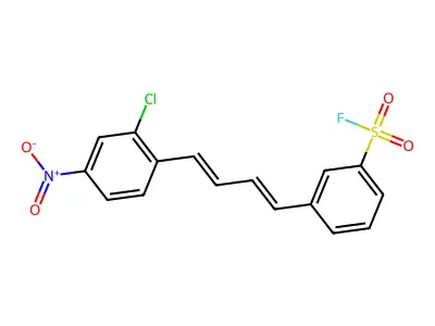 3-[4-(2-Chloro-4-nitrophenyl)buta-1,3-dienyl]benzenesulfonyl fluoride structure