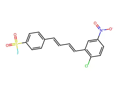 4-[4-(2-Chloro-5-nitrophenyl)buta-1,3-dienyl]benzenesulfonyl fluoride structure
