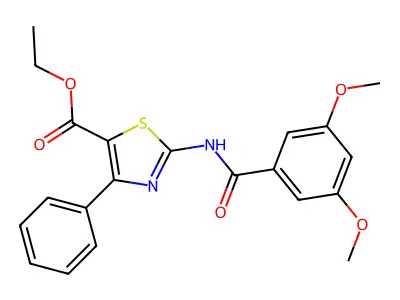 Ethyl 2-[(3,5-dimethoxybenzoyl)amino]-4-phenyl-1,3-thiazole-5-carboxylate structure