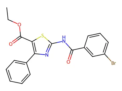 Ethyl 2-(3-bromobenzamido)-4-phenylthiazole-5-carboxylate structure