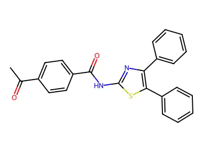 4-acetyl-N-(4,5-diphenyl-1,3-thiazol-2-yl)benzamide structure