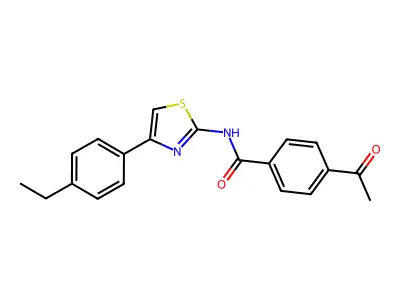 4-acetyl-N-[4-(4-ethylphenyl)-1,3-thiazol-2-yl]benzamide structure
