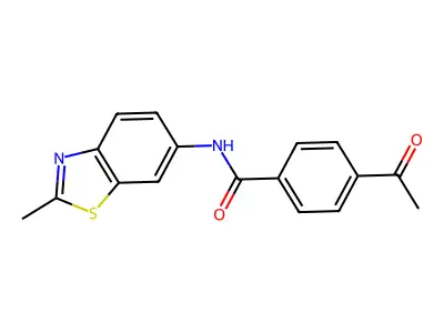 4-acetyl-N-(2-methyl-1,3-benzothiazol-6-yl)benzamide structure