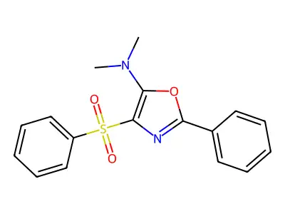 4-(benzenesulfonyl)-N,N-dimethyl-2-phenyl-1,3-oxazol-5-amine structure