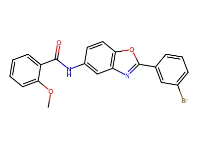 N-[2-(3-bromophenyl)-1,3-benzoxazol-5-yl]-2-methoxybenzamide structure