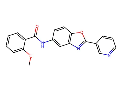 2-methoxy-N-(2-pyridin-3-yl-1,3-benzoxazol-5-yl)benzamide structure