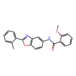 2-methoxy-N-[2-(2-methylphenyl)-1,3-benzoxazol-5-yl]benzamide structure