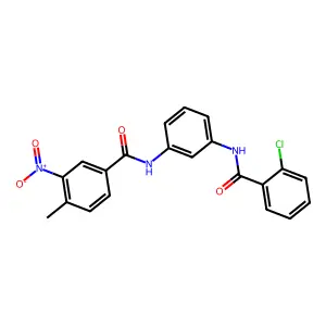 N-[3-[(2-chlorobenzoyl)amino]phenyl]-4-methyl-3-nitrobenzamide structure