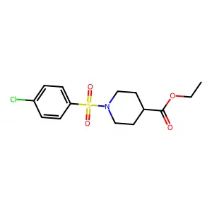 Ethyl 1-((4-chlorophenyl)sulfonyl)piperidine-4-carboxylate structure