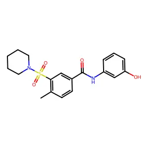 N-(3-hydroxyphenyl)-4-methyl-3-piperidin-1-ylsulfonylbenzamide structure