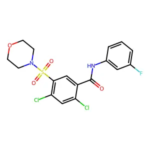2,4-dichloro-N-(3-fluorophenyl)-5-(4-morpholinylsulfonyl)benzamide structure