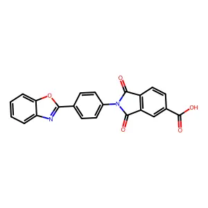 2-(4-benzooxazol-2-ylphenyl)-1,3-dioxo-isoindole-5-carboxylic Acid structure
