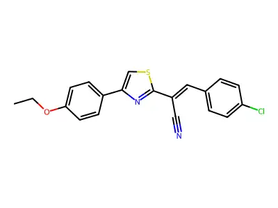 (E)-3-(4-chlorophenyl)-2-[4-(4-ethoxyphenyl)-1,3-thiazol-2-yl]prop-2-enenitrile structure