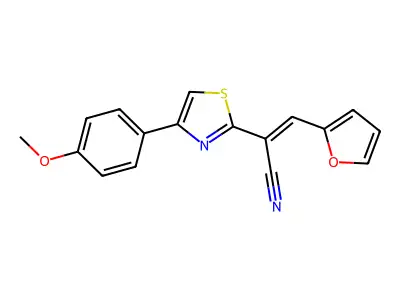 3-(Furan-2-yl)-2-[4-(4-methoxyphenyl)-1,3-thiazol-2-yl]prop-2-enenitrile structure