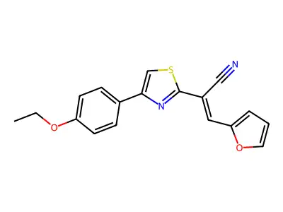 2-[4-(4-Ethoxyphenyl)-1,3-thiazol-2-yl]-3-(furan-2-yl)prop-2-enenitrile structure
