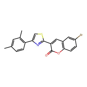 6-Bromo-3-[4-(2,4-dimethylphenyl)-1,3-thiazol-2-yl]chromen-2-one structure
