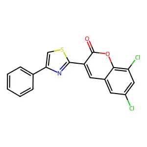 6,8-Dichloro-3-(4-phenyl-1,3-thiazol-2-yl)chromen-2-one structure