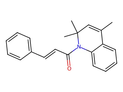 (2E)-3-phenyl-1-(2,2,4-trimethylquinolin-1(2H)-yl)prop-2-en-1-one structure